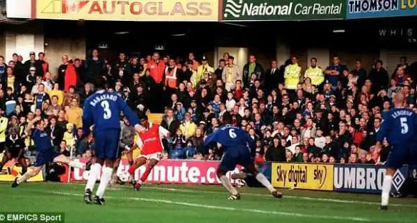Kanu Nwankwo’s hat-trick against Chelsea rated no. 1 in EPL